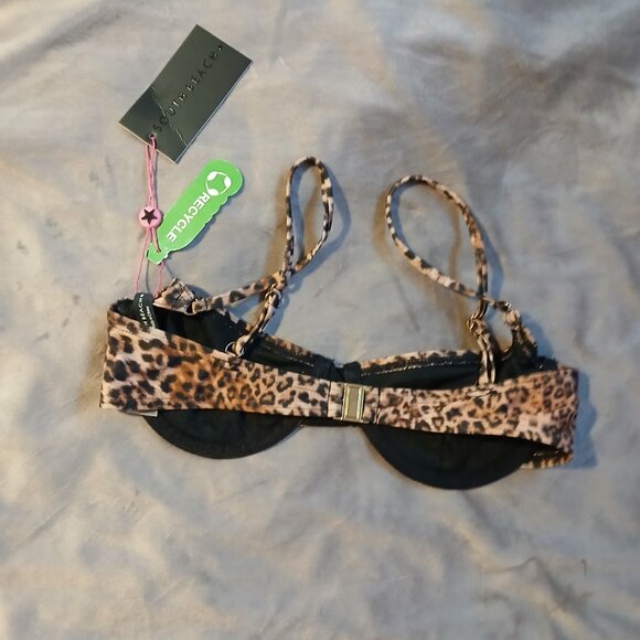Asos South Beach Women's Underwire Bikini Top Leopard Print NWT SZ US 4 - Picture 4 of 5